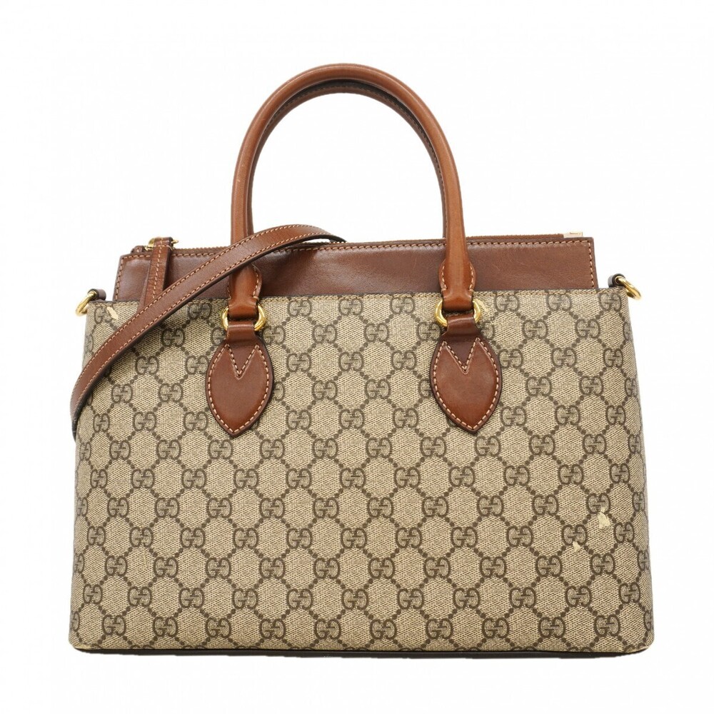 Gucci GG Supreme Handbag Brown Bag - Picture 2 of 10
